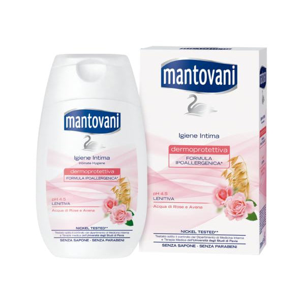 MANTOVANI IGIENE INTIMA 250ML PH 4.5 LENITIVA ACQUA DI ROSE E AVENA