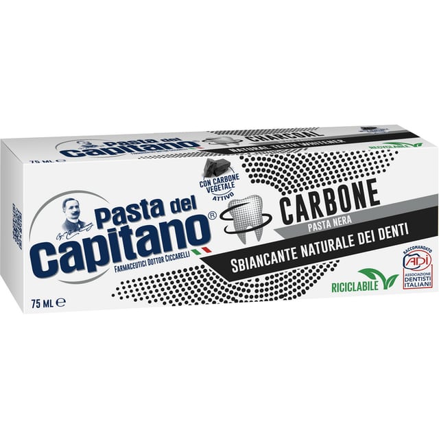 PASTA DEL CAPITANO DENTIFRICIO 75ML CARBONE