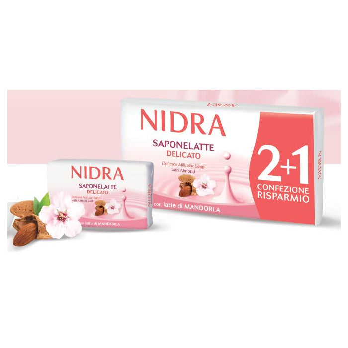 NIDRA SAPONELATTE 2+1 X90G DELICATO CON LATTE DI MANDORLA