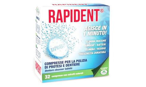 RAPIDENT 32 COMPRESSE PULIZIA PROTESI APPARECCHI ORTODONTICI