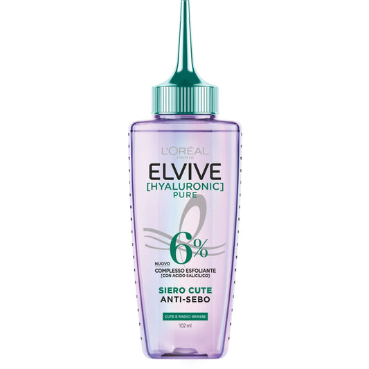 L'OREAL ELVIVE HYALURONIC PURE 6% SIERO CUTE ANTI-SEBO 102ML CUTE E RADICI GRASSE