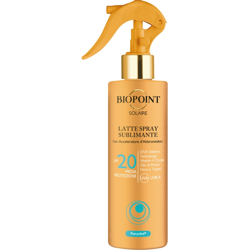 BIOPOINT SOLAIRE LATTE SOLARE SUBLIMANTE SPF 20 MEDIA PROTEZIONE NO GAS 250ML CON ACCELERATORE DìABBRONZATURA
