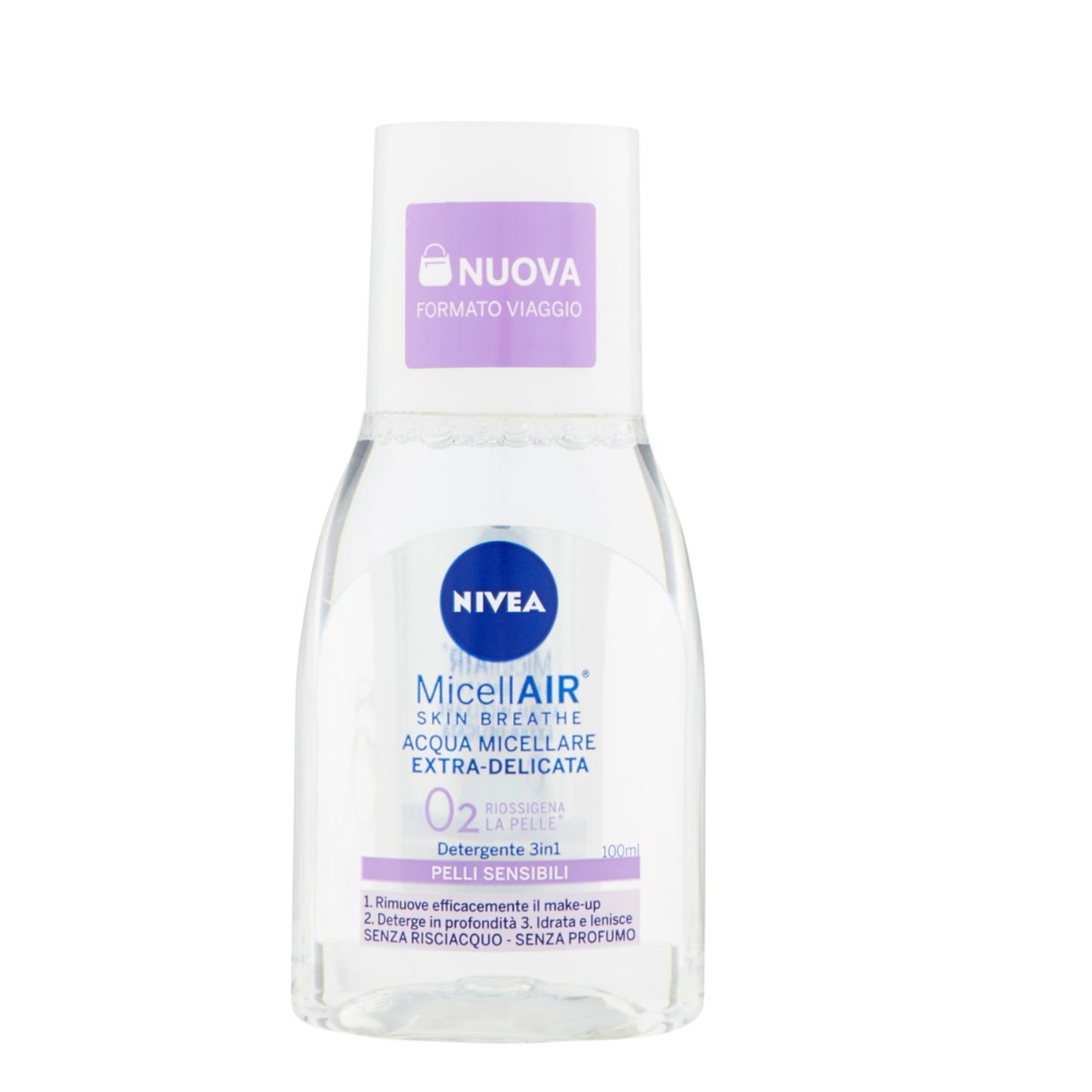 NIVEA MICELLAIR ACQUA MICELLARE EXTRA-DELICATA PELLI SENSIBILI 100ML FORMATO DA VIAGGIO
