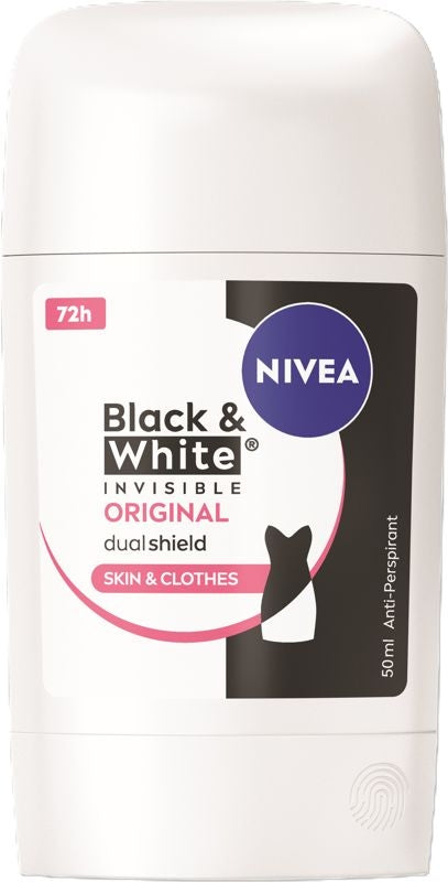 NIVEA DEO STICK 50ML BLACK&WHITE INVISIBLE ORIGINAL 72H