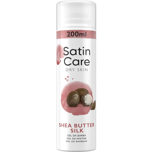 GILLETTE SATIN CARE GEL PER DEPILAZIONE 200ML DRY SKIN SHEA BUTTER SILK