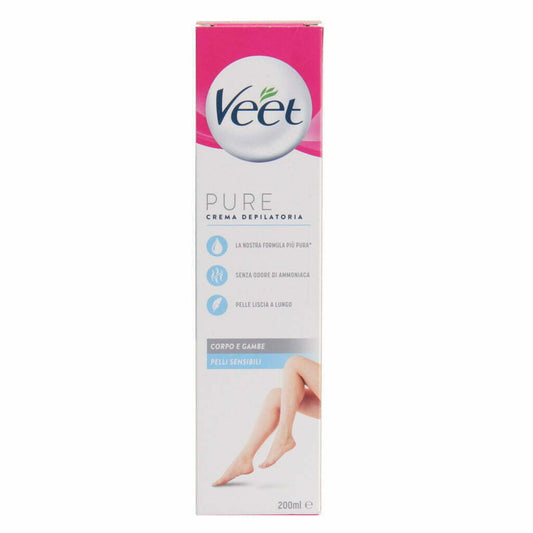 VEET PURE CREMA DEPILATORIA CORPO E GAMBE 200ML PELLI SENSIBILI 200ML