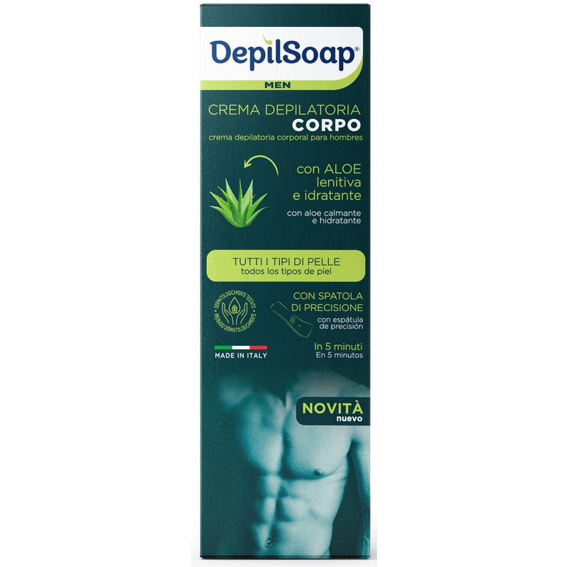 DEPILSOAP MEN CREMA DEPILATORIA CORPO 150ML ALOE LENITIVA E IDRATANTE TUTTI I TIPI DI PELLE