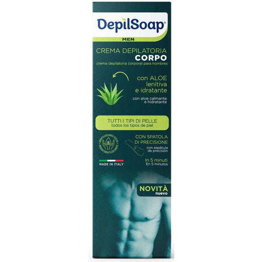 DEPILSOAP MEN CREMA DEPILATORIA CORPO 150ML ALOE LENITIVA E IDRATANTE TUTTI I TIPI DI PELLE