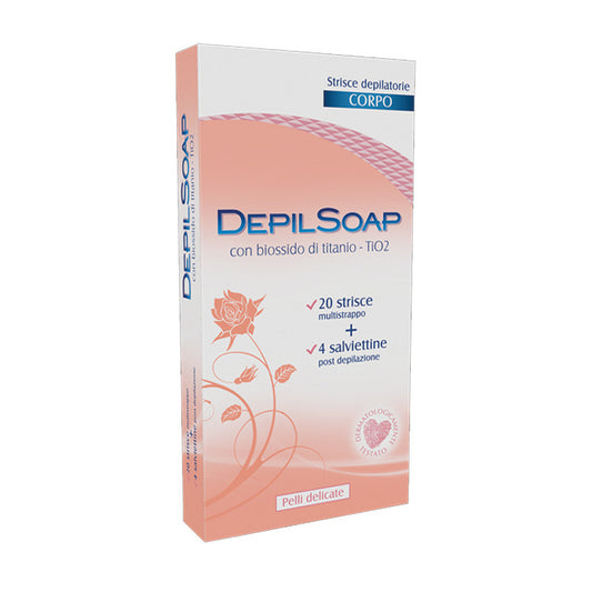 DEPILSOAP STRISCE DEPILATORIE CORPO PELLI DELICATE X20+4