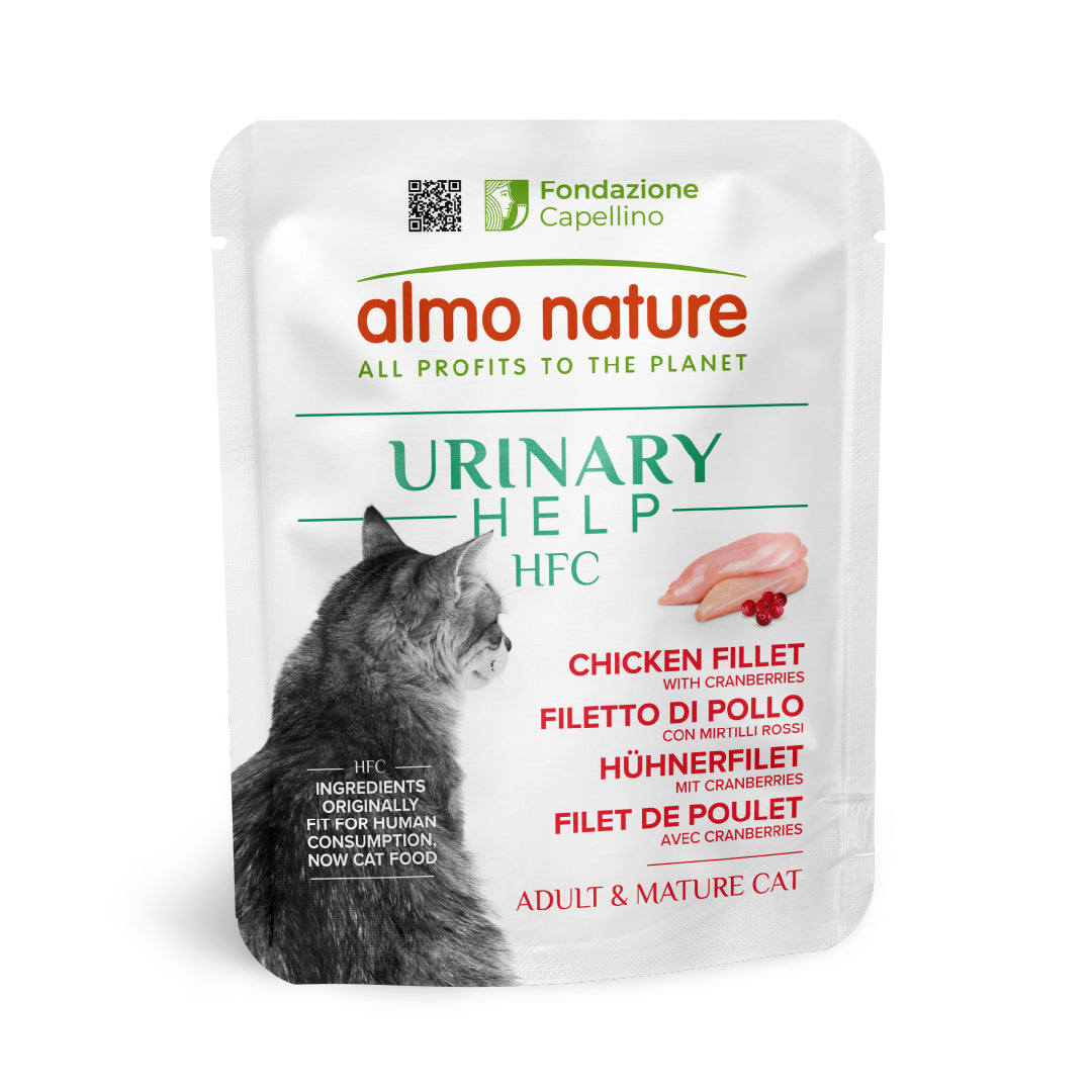 ALMO NATURE URINARY HELP HFC GATTO 50G FILETTO DI POLLO CON MIRTILLI ROSSI