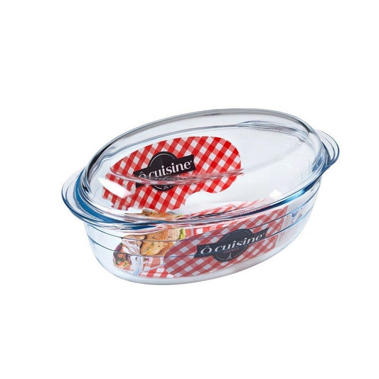 PYREX O CUISINE CASSERUOLA OVALE IN VETRO BOROSILICATO CON COPERCHIO 3L CM.30X21