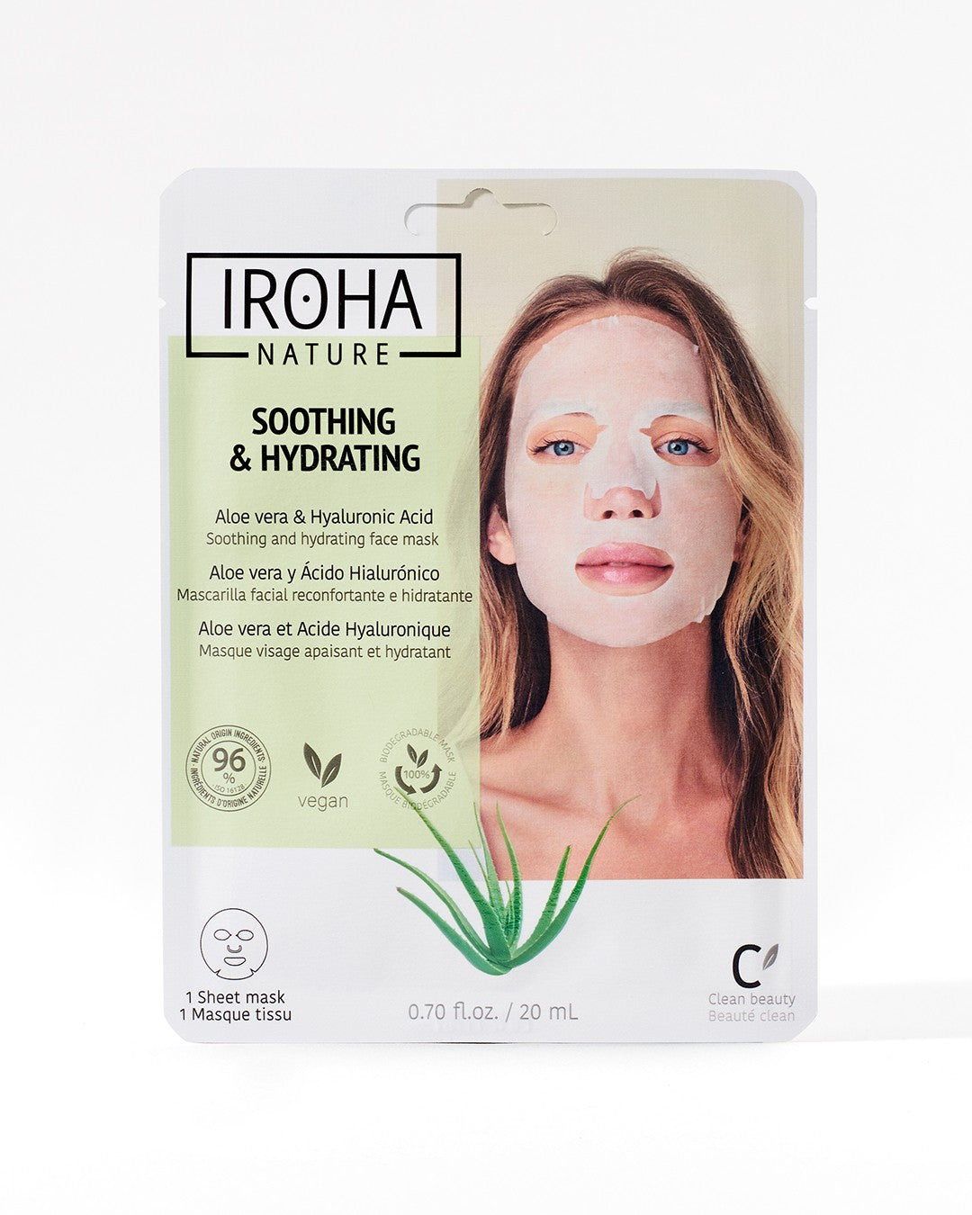 IROHA NATURE SOOTHING & HYDRATING ALOE VERA & ACIDO IALURONICO MASCHERA VISO IN TESSUTO 20ML