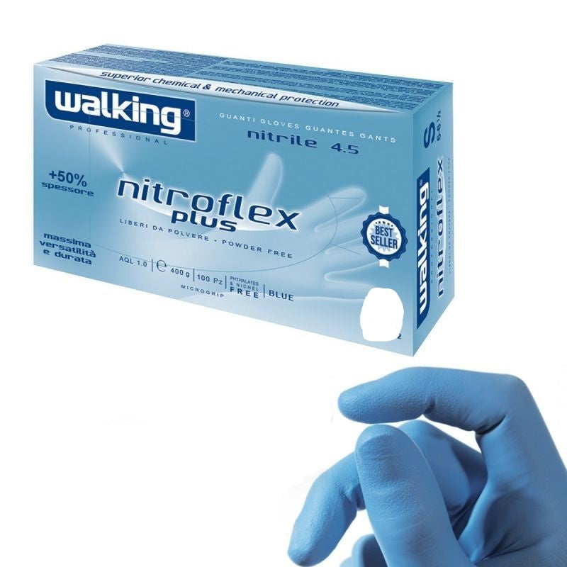 WALKING NITROFLEX PLUS NITRILE 4.0 S 6-6 1/2 X100