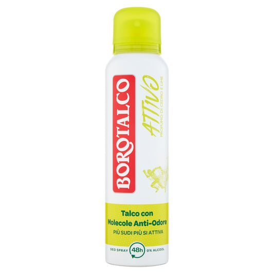 BOROTALCO DEO SPRAY 150ML ATTIVO GIALLO PROFUMO DI CEDRO E LIME
