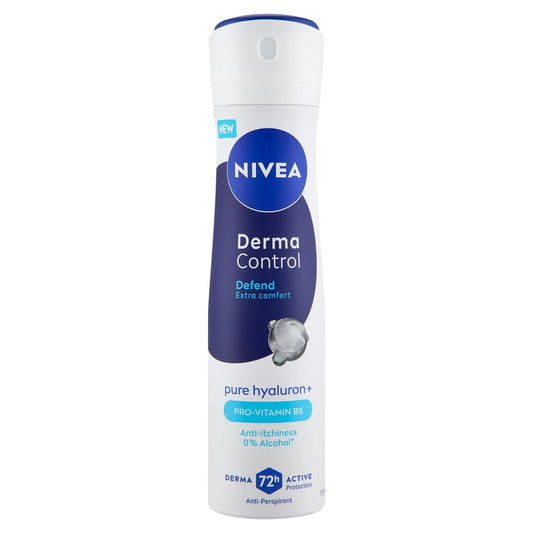 NIVEA DEO SPRAY 150ML DERMA CONTROL 72H DEFEND EXTRA COMFORT PURE HYALURON + PRO-VITAMIN B5