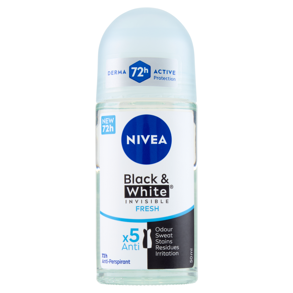 NIVEA DEO ROLL-ON 50ML BLACK&WHITE INVISIBLE FRESH