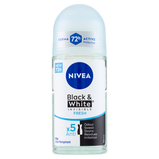 NIVEA DEO ROLL-ON 50ML BLACK&WHITE INVISIBLE FRESH