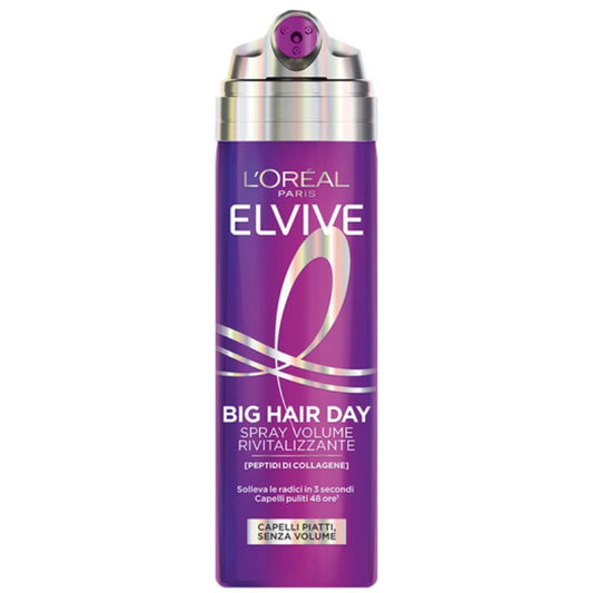 L'OREAL ELVIVE BIG HAIRY DAY SPRAY VOLUME RIVITALIZZANTE 200ML PEPTIDI DI COLLAGENE CAPELLI PIATTI SENZA VOLUME