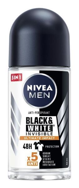 NIVEA MEN DEO ROLL-ON 50ML BLACK&WHITE ULTIMATE IMPACT