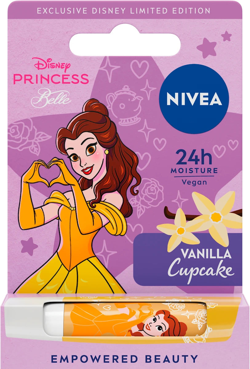 NIVEA STICK LABBRA 4,8G DISNEY PRINCESS BELLE VANILLA CUPCAKE