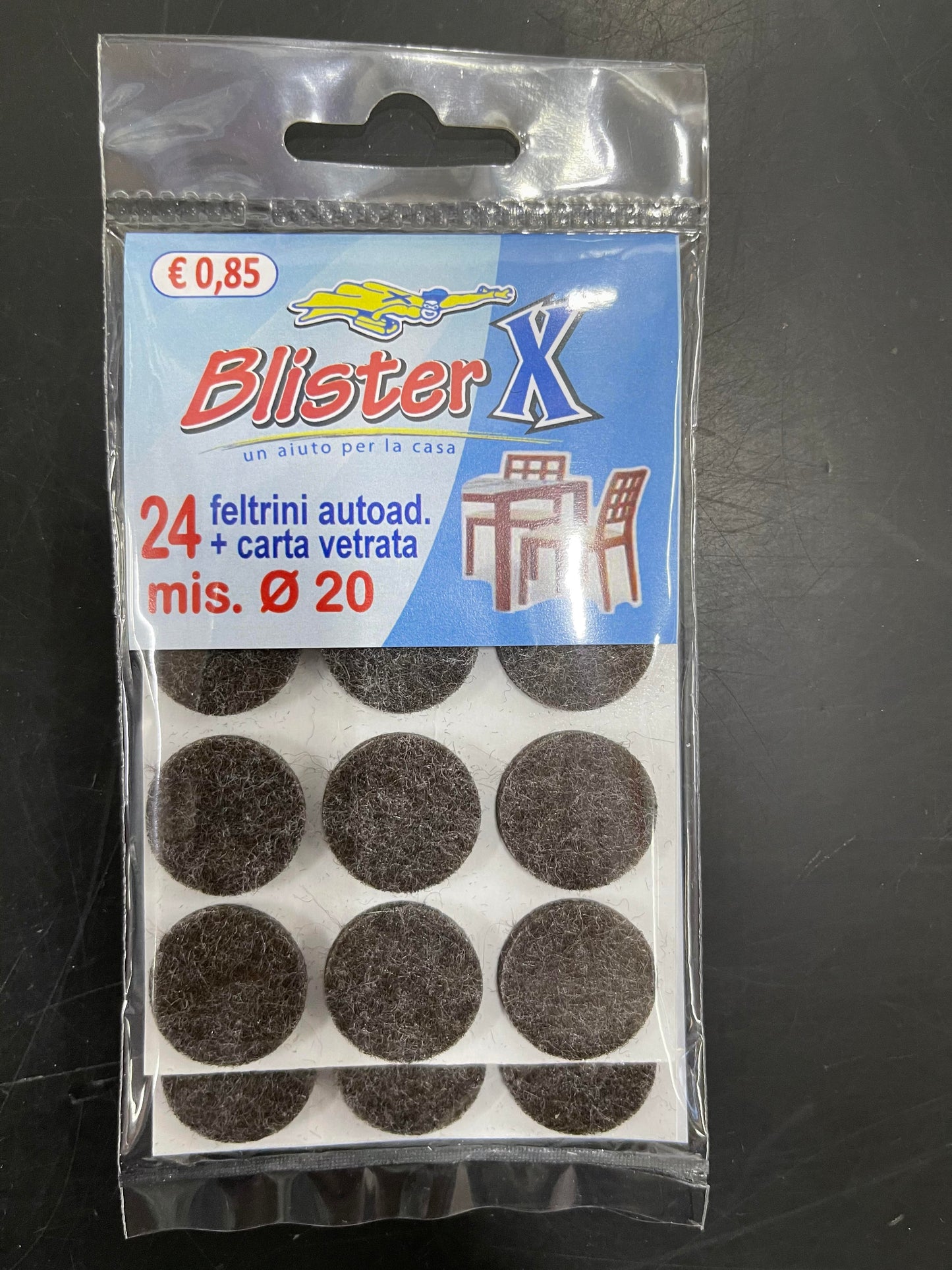 BLISTER X 24 FELTRINI AUTOAD.+CARTA VETRATA MIS 20