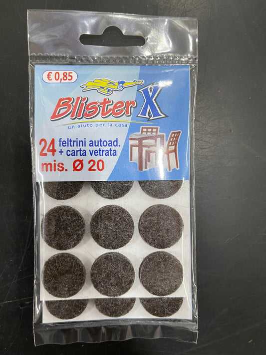 BLISTER X 24 FELTRINI AUTOAD.+CARTA VETRATA MIS. 20
