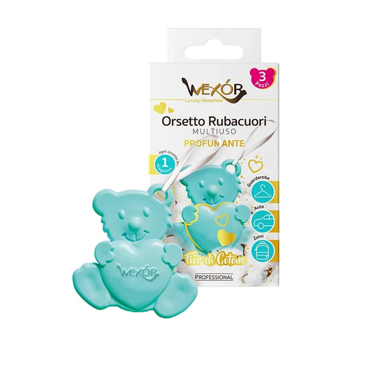 WEXOR ORSETTO RUBACUORI MULTIUSO PROFUMANTE 11G 3PZ FIOR DI COTONE