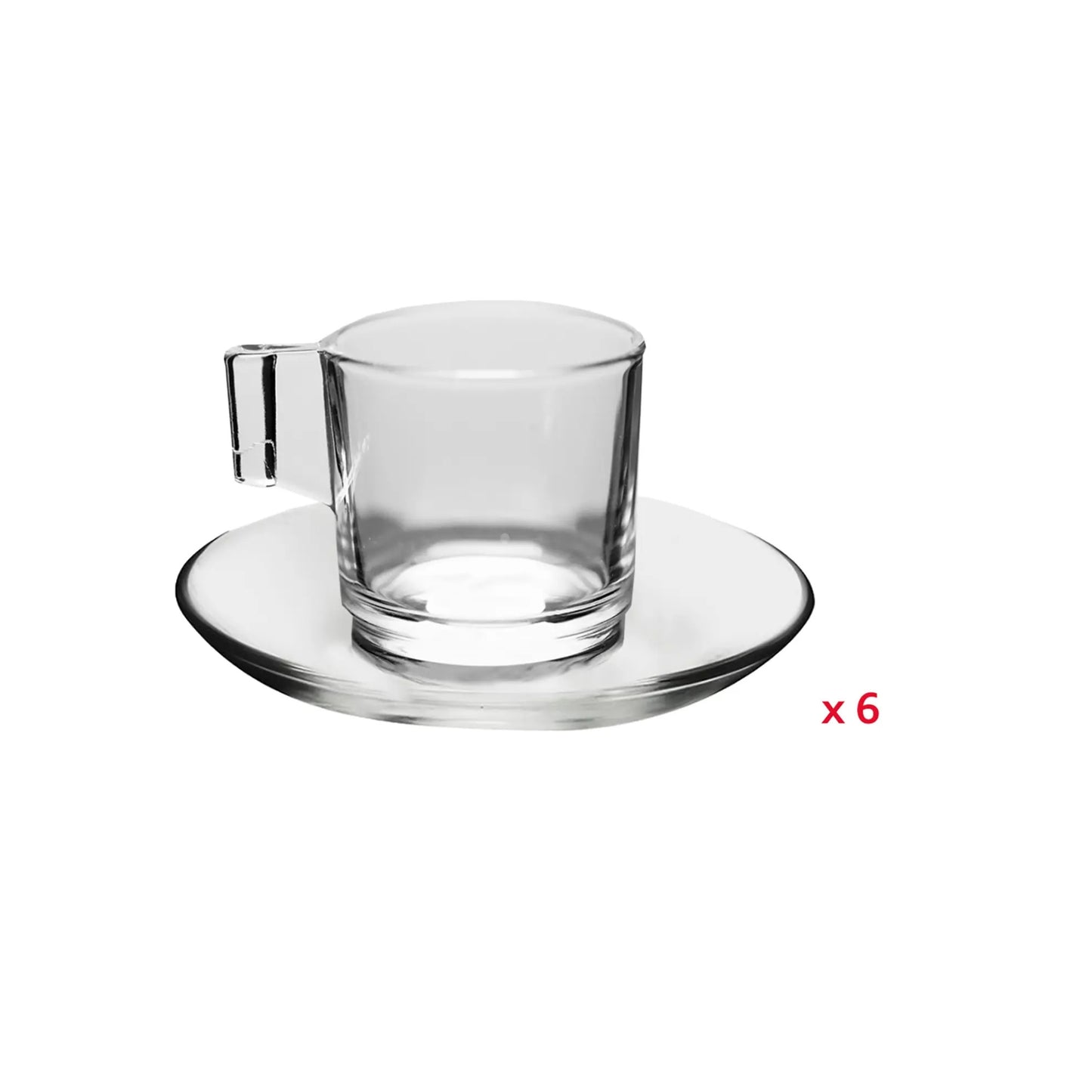 ARBEMA SET DA CAFFE' IN VETRO TAZZINE 90ML + 6 PIATTINI