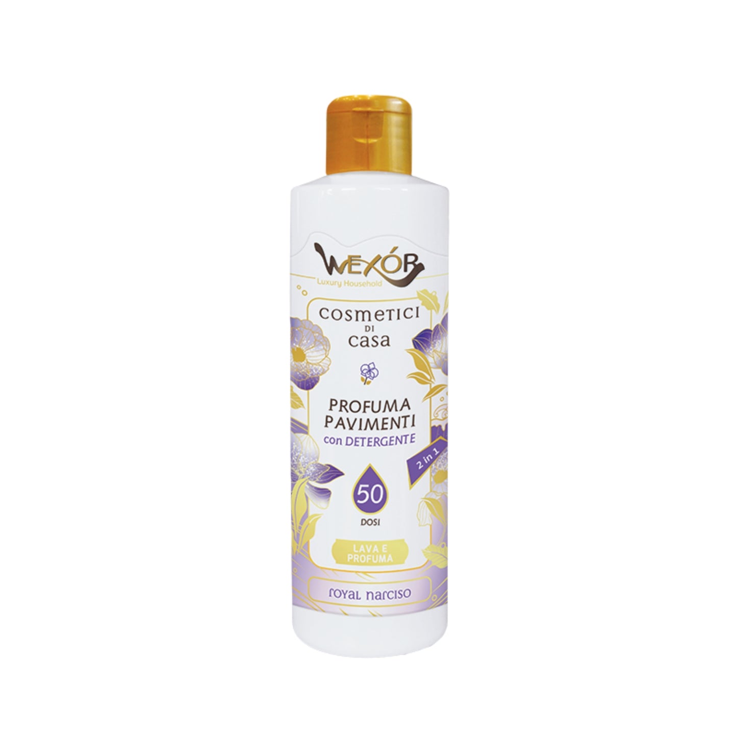 WEXOR COSMETICI DI CASA PROFUMA PAVIMENTI CON DETERGENTE 2IN1 235ML 50 DOSI ROYAL NARCISO