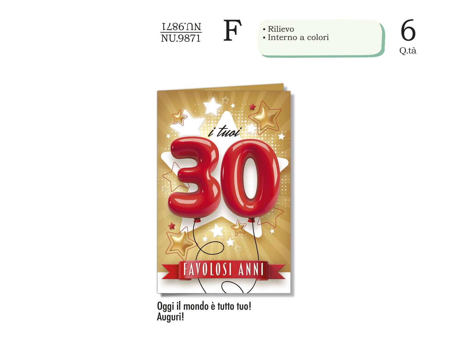 CROMO NB BIGLIETTO NUMERI 30 NU.9871