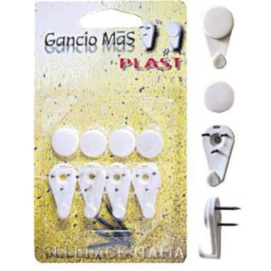GANCIO MAS PLAST BLISTER 4PZ BIANCO