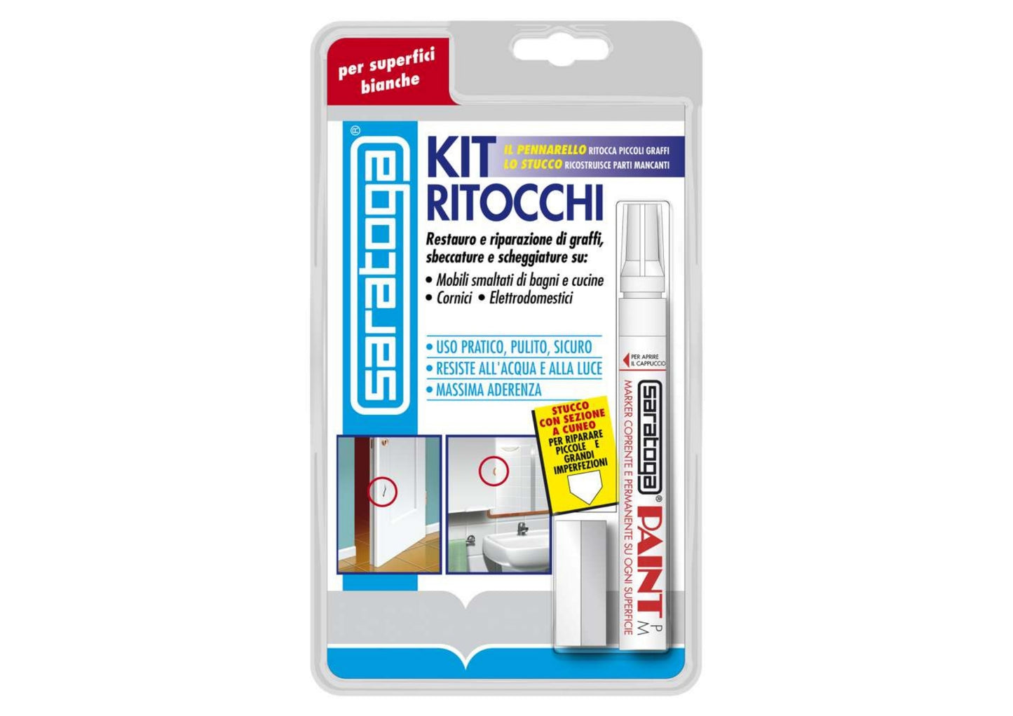 SARATOGA KIT RITOCCHI SUPERFICI BIANCHE IL PENNARELLO LO STUCCO