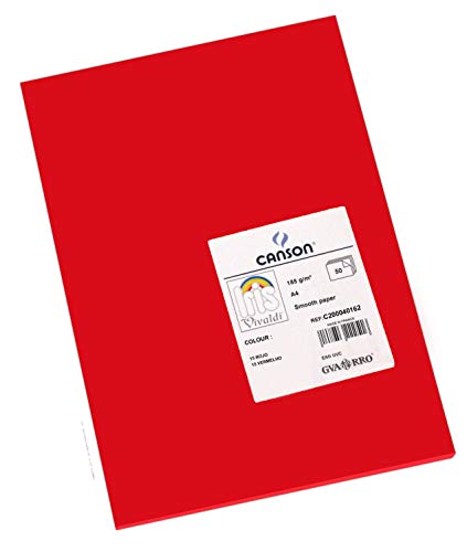 CANSON A4 SMOOTH PAPER 185G/M2 ROSSO