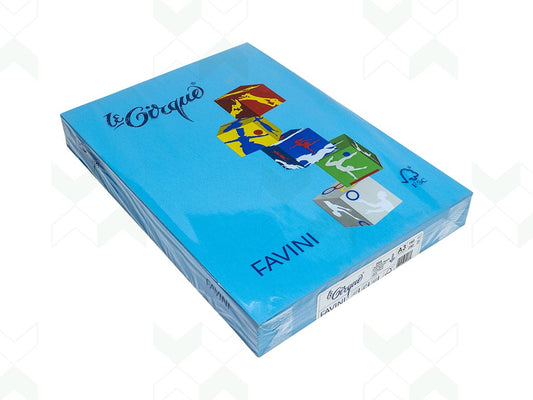 FAVINI LE CIRQUE 250 FOGLI COLORATI A4 160G/M2 AZZURRO REALE