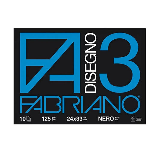 FABRIANO ALBUM F3 24X33 10 FOGLI 125GR NERO