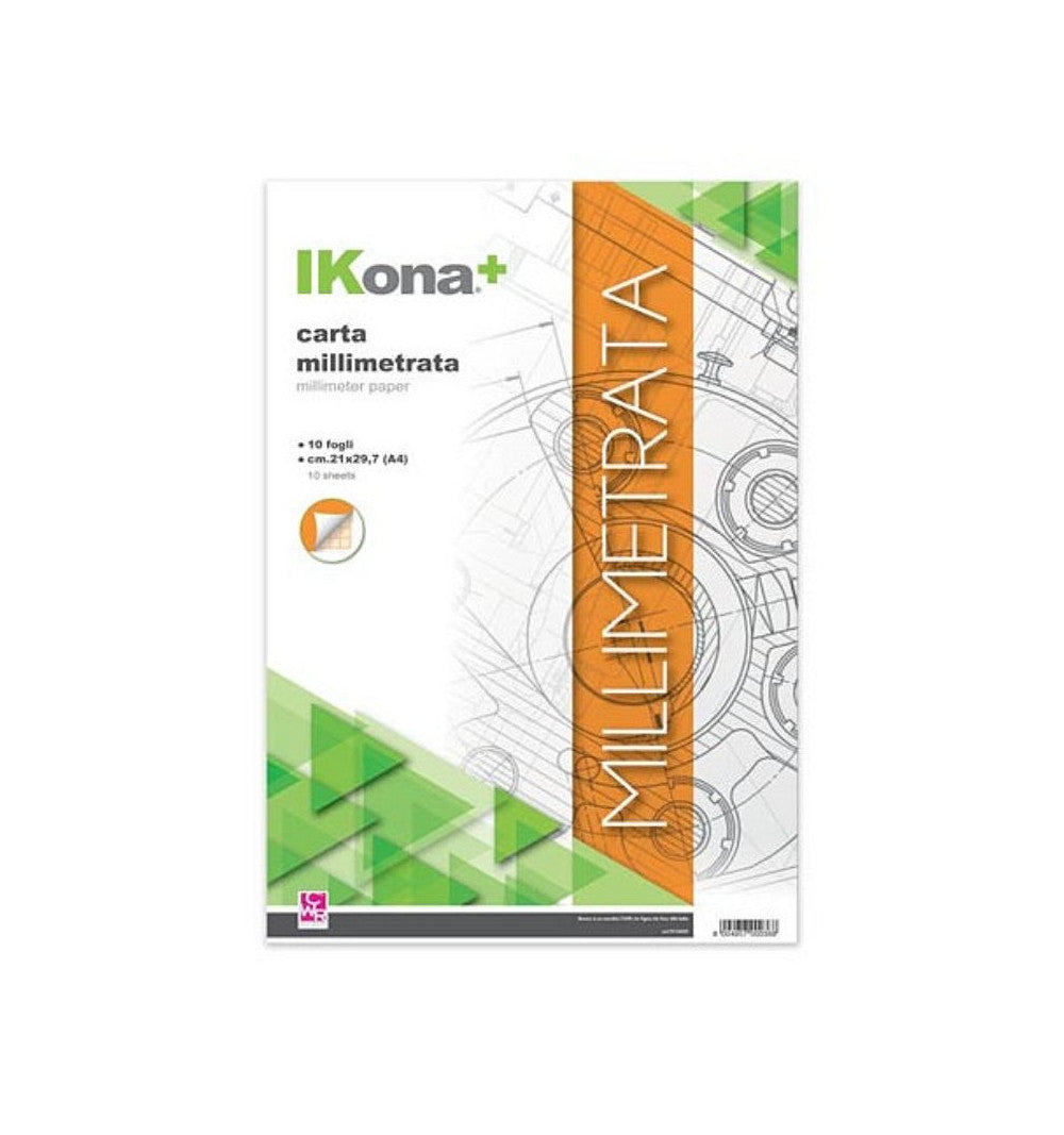 IKONA+ CARTA MILLIMETRATA 10 FOGLI A4