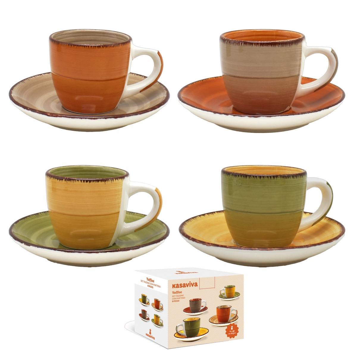 KASAVIVA TOFFEE SET 4 TAZZINE 90ML + PIATTINO