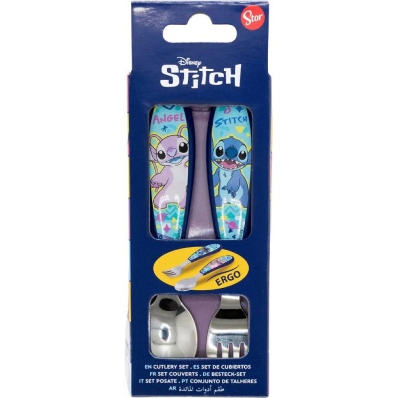 STITCH DISNEY SET 2 POSATE ERGO IN METALLO