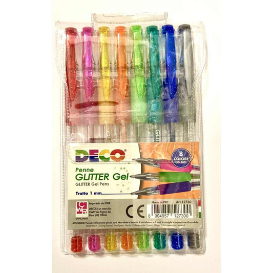 CWR DECO 8 PENNE GLITTER GEL ASSORTITE