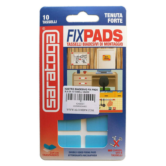 SARATOGA FIXPADS 10 TASSELLI BIADESIVI DI MONTAGGIO