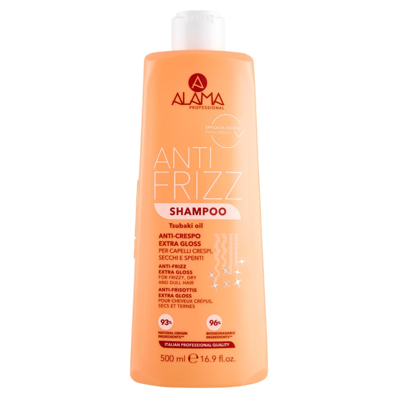 ALAMA PROFESSIONAL ANTI FRIZZ SHAMPOO 500ML ANTI-CRESPO EXTRA GLOSS PER CAPELLI CRESPI,SECCHI,SPENTI