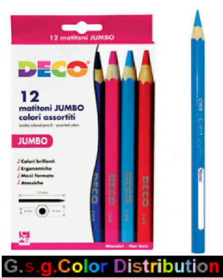 CWR DECO 12 MATITONI JUMBO COLORI ASSORTITI