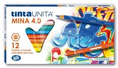 TINTA UNITA PASTELLI MINA 4.0 12 PZ COLORATI CON SEGNANOME