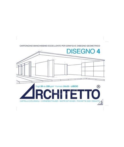 ARCHITETTO BLOCCO 4 20 FOGLI 220G/M2 33X48 LISCIO