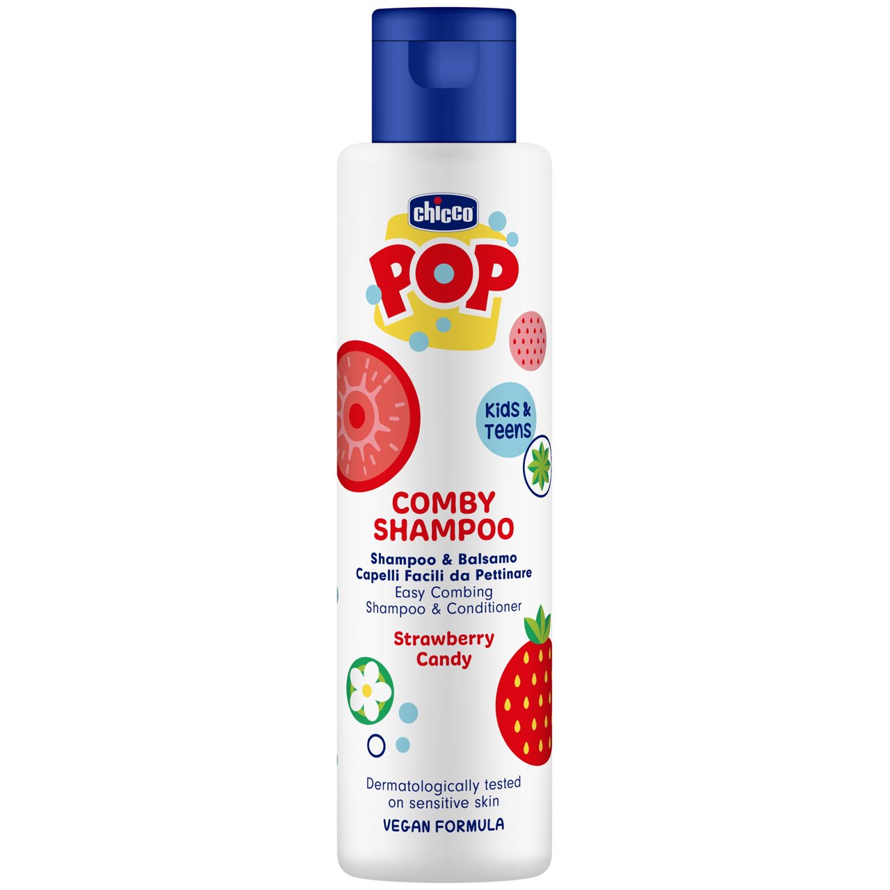 CHICCO POP COMBY SHAMPOO & BALSAMO 250ML STRAWBERRY CANDY
