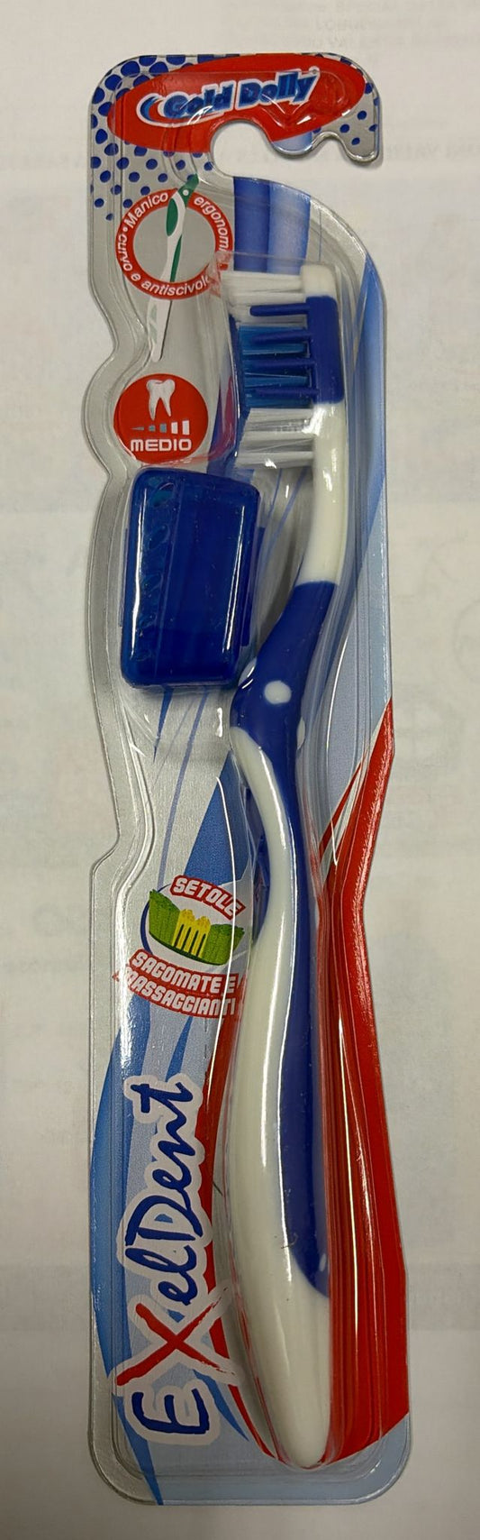 GOLD DOLLY EXELDENT SPAZZOLINO DOPPIA ONDA MEDIO CON COPRITESTINA