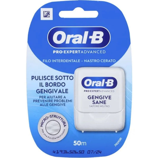 ORAL-B PRO-EXPERT ADVANCED FILO INTERDENTALE NASTRO CERATO 50M GENGIVE SANE SAPORE NEUTRO
