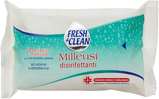 FRESH&CLEAN SALVIETTINE MILLEUSI DISINFETTANTI X12 POCKET