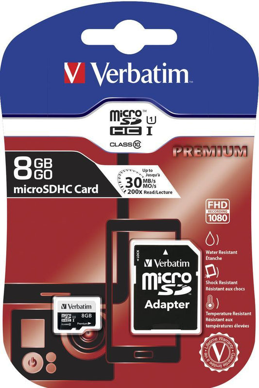 VERBATIM MICRO SDHC CARD PREMIUM 8GB