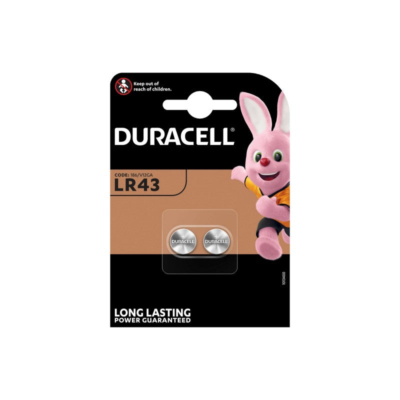 DURACELL LONG LASTING POWER CODE: LR43 186/V12GA 1,5V 2PZ